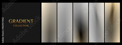  Smoky GRADIENT COLLECTION in neutral gray and beige for sophisticated branding with copy space