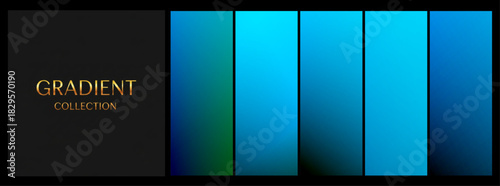 Aquatic GRADIENT COLLECTION in deep blue and turquoise shades for corporate backdrops