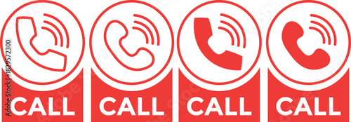 Call icon and phone icon. set of call button vector, emergency hotline icon on Transparent Background

