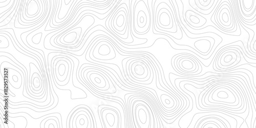 Abstract topographic map lines on white background, seamless pattern design.