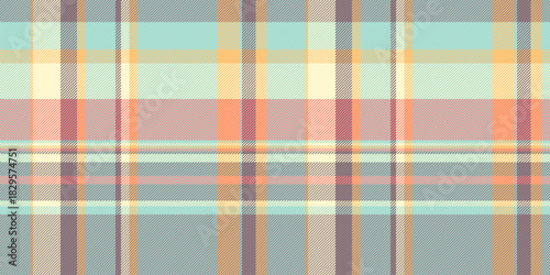 Silk textile texture vector, worldwide seamless plaid check. Surface pattern fabric tartan background in light and pastel colors.