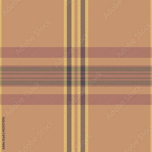 Choose vector background seamless, size textile pattern plaid. Good check texture tartan fabric in orange and red colors.