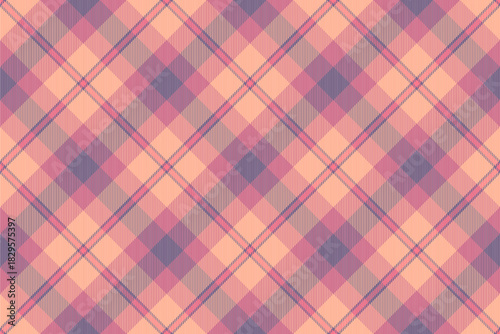 Classy textile texture pattern, korean seamless fabric background. London plaid tartan check vector in orange and red colors.