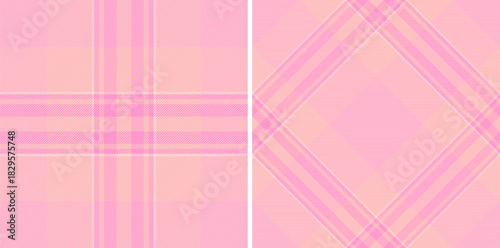 Seamless texture plaid of check fabric tartan with a background vector pattern textile. Set in spring colors for stylish wrapping options and gifts.