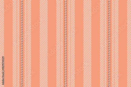 Composition pattern fabric vertical, magazine textile background vector. Apartment seamless lines texture stripe in orange and light colors.