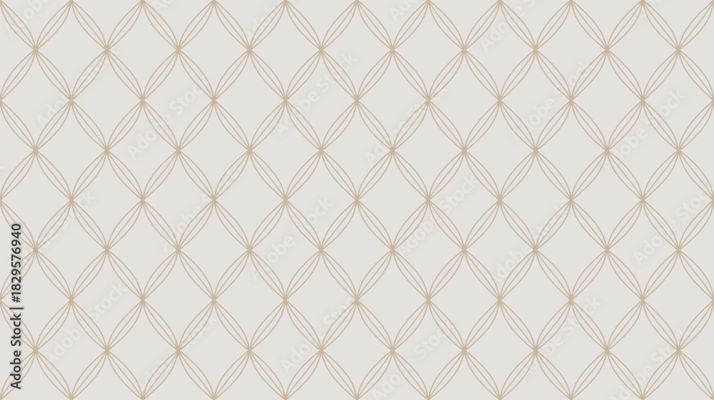 Fototapeta premium A subtle beige background featuring a repeating pattern of interconnected diamond shapes with thin lines