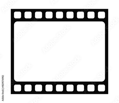 Vector Film strip icon isolated on a transparent background. Pattern of photo film strip frame, Video Film strip roll, Vector illustration	
