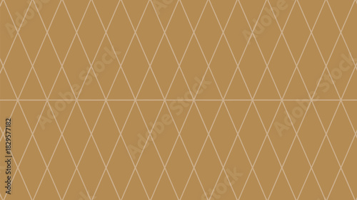 A repeating pattern of tan diamonds with thin white lines forming the diamond shapes on a flat surface