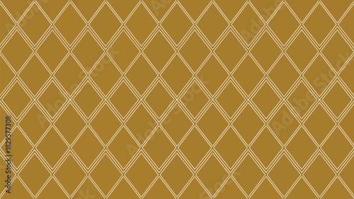 A golden background featuring a repeating pattern of double lined diamond shapes across the entire image