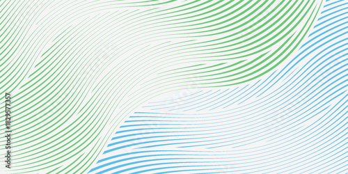 Light Blue, Green vector template with bent lines. Creative illustration in halftone arched style with gradient. A completely new template for your business design.