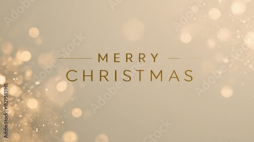 Elegant Merry Christmas greeting with bokeh lights and festive design