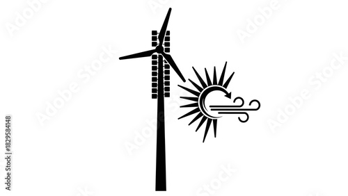 Icon representing combined wind and solar renewable energy generation