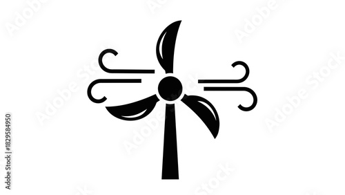 Wind turbine icon illustrating wind power generation
