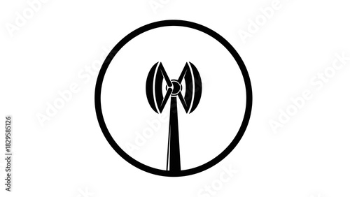 Black and white icon of a microwave communication tower