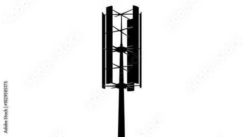 Silhouette of a vertical axis wind turbine