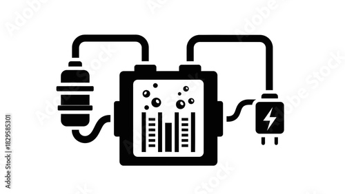 Icon representing a water purification or electrolysis device