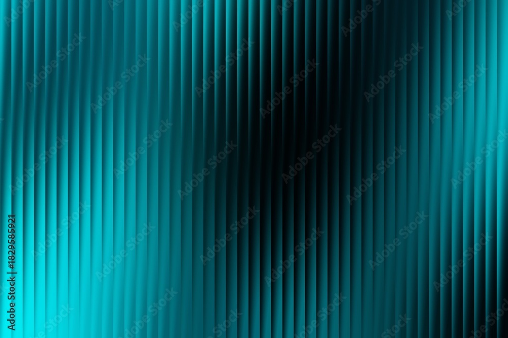 Obraz premium Vibrant Teal Vertical Ribbed Abstract Background, Modern Digital Art Wallpaper