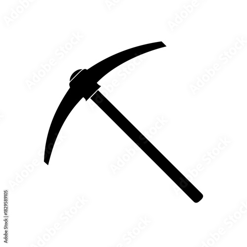 Pickaxe icon for mining, construction, hard work, and digging
