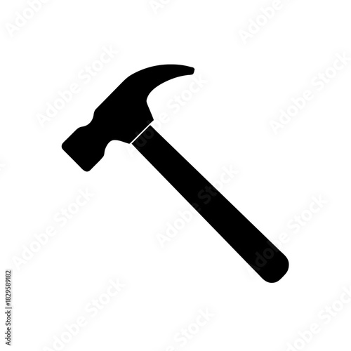 Claw hammer silhouette, essential tool for building and repair