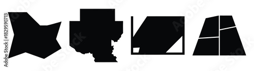 Set of vector distribution map icon. Business silhouette icons