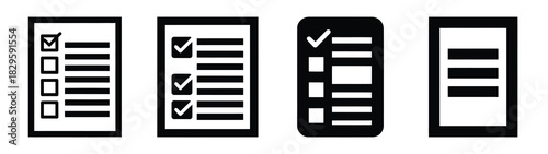 Set of vector project plan icon. Business silhouette icons