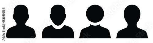 Set of vector user profile icon. Business silhouette icons