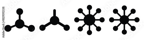 Set of vector affiliate network icon. Business silhouette icons