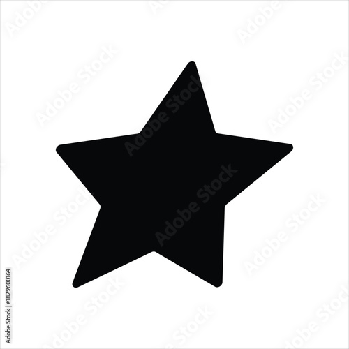 Black five-pointed star icon graphic element on white Vector