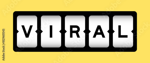 Black color in word viral on slot banner with yellow color background