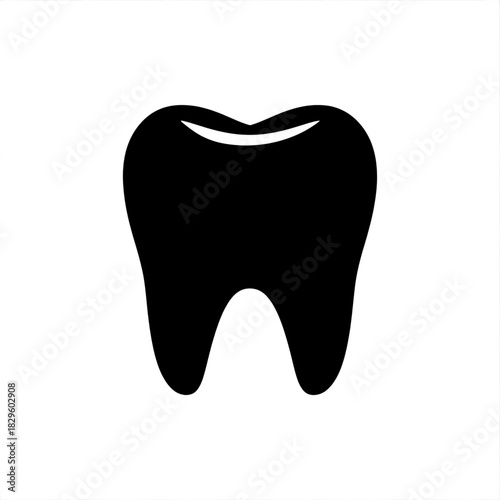 Dental Icon: A sleek, modern icon of a single tooth, a symbol of oral health, shining as a testament to hygiene.