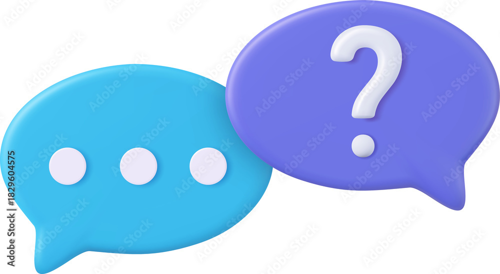 Naklejka premium 3d rendering faq icon,