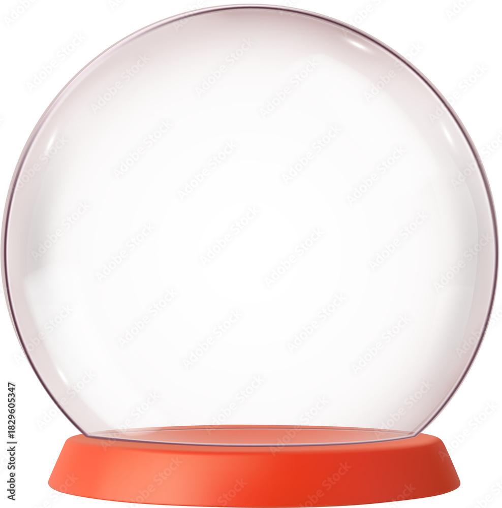 Obraz premium 3d Empty snow glass ball with red tray