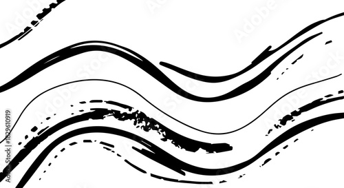 Abstract black and white flowing lines pattern for modern design.