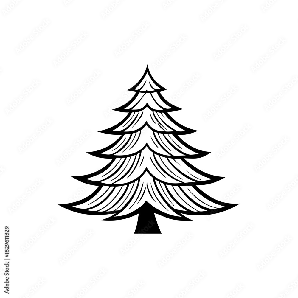 Obraz premium chrismas tree, vector, tree icon