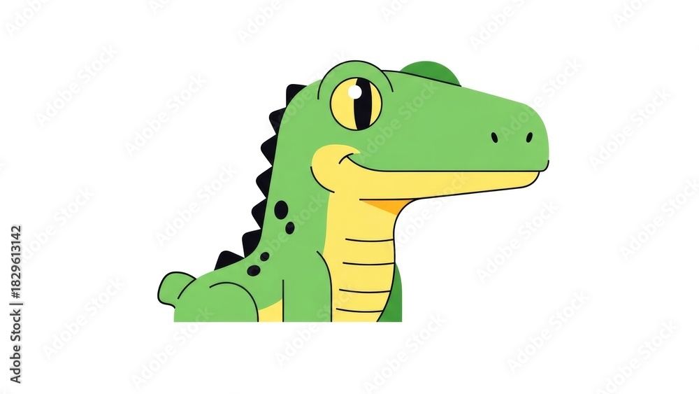 Fototapeta premium Cute Cartoon Crocodile Character with Friendly Expression and Bright Colors