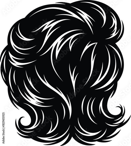 Explore stylish black and white hair design for modern fashion trends eps silhouette