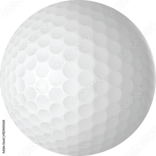 A realistic vector illustration of a white dimpled golf ball isolated on a plain background.