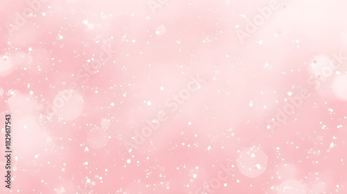 Soft pink abstract background with floating stars, bokeh lights, and dreamy particles creating a magical, romantic, and gentle atmosphere perfect for luxury design, invitations, wallpapers