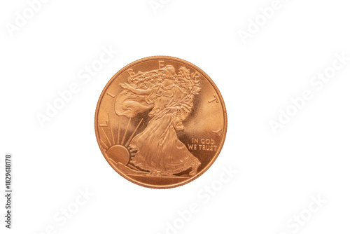 Fényképezés Cardiff Mid Glamorgan Wales UK november 30 2025 American  Liberty one ounce  cop