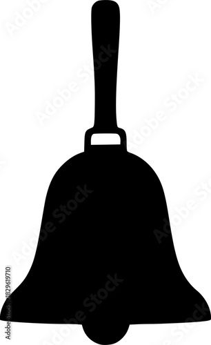 black silhouette of a handbell