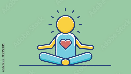 Icon of Person Meditating in Yoga Pose for Wellness
