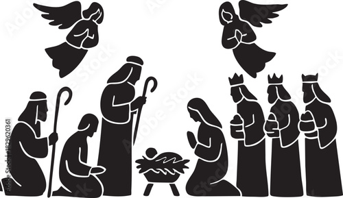 Nativity scene silhouette