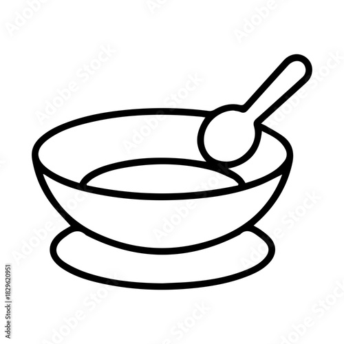 Kids Food Dish Outline Icon