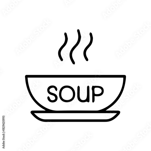 Steaming hot soup in a bowl