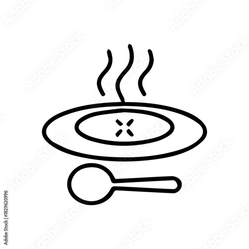 Hot Soup With Spoon Icon