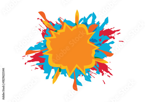 Colorful Paint Splatter and Splash Vector. Isolated Flat Cartoon Collection of Round Stains, Drops, and Decorative Liquid Shapes Background. illustration vector design.