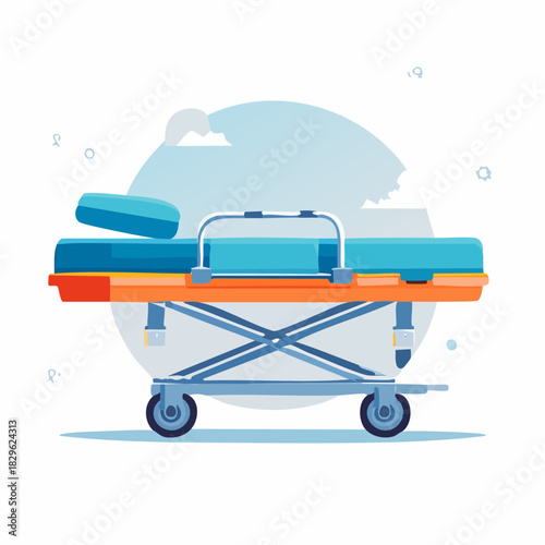 Ambulance stretcher on wheels