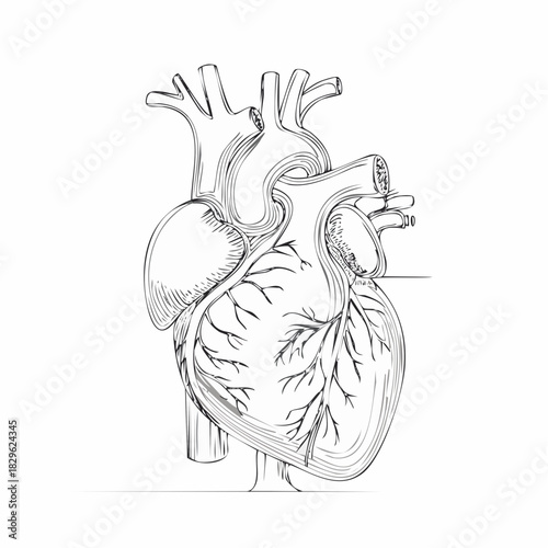 Anatomical heart structure with coronary vessels