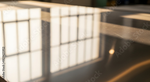 Abstract Light Reflection on Modern Glass Surface.
