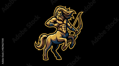 Epic Centaur Archer Mascot Logo Design Mythical Warrior in Action - Fierce and Dynamic